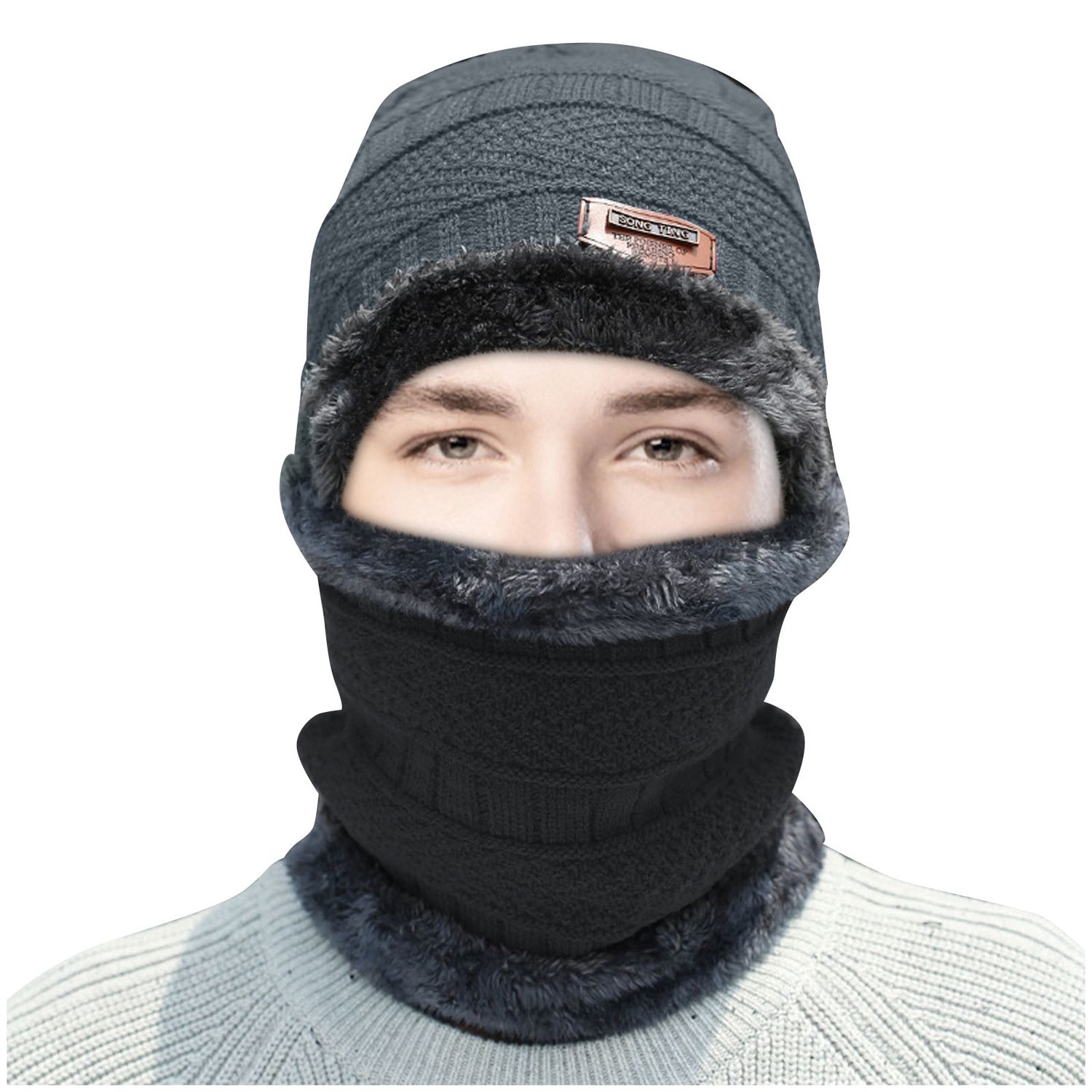 Mens Knitted Neck Warmer Winter Hat Woolen Warm Hiking Cycling Outdoor Ski Cap Sports Climbing Women Knit Scarf Beanies