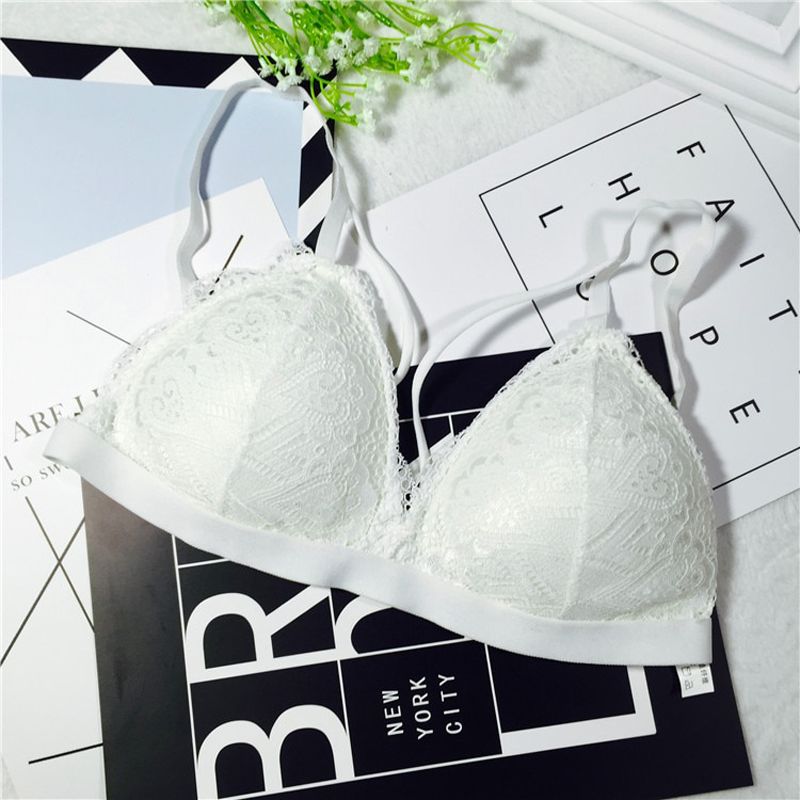 2019   Strap Lace  Women Casual Lace Bralette Padded Bra Stretch Sleeping brassiere Fashion wireless bra top
