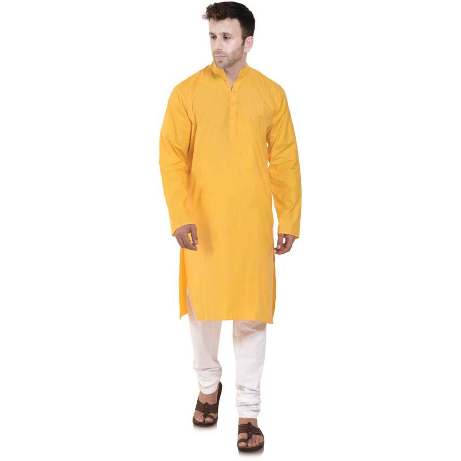 Special Cotton Punjabi for Man - Yellow - CV-130055