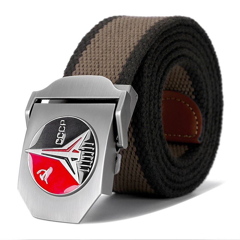 New Men & Women High Quality Belt 3D Soviet Space Flight Patriotic Canvas Belt Soviet Memory CCCP Luxury Jeans Tactical Belts