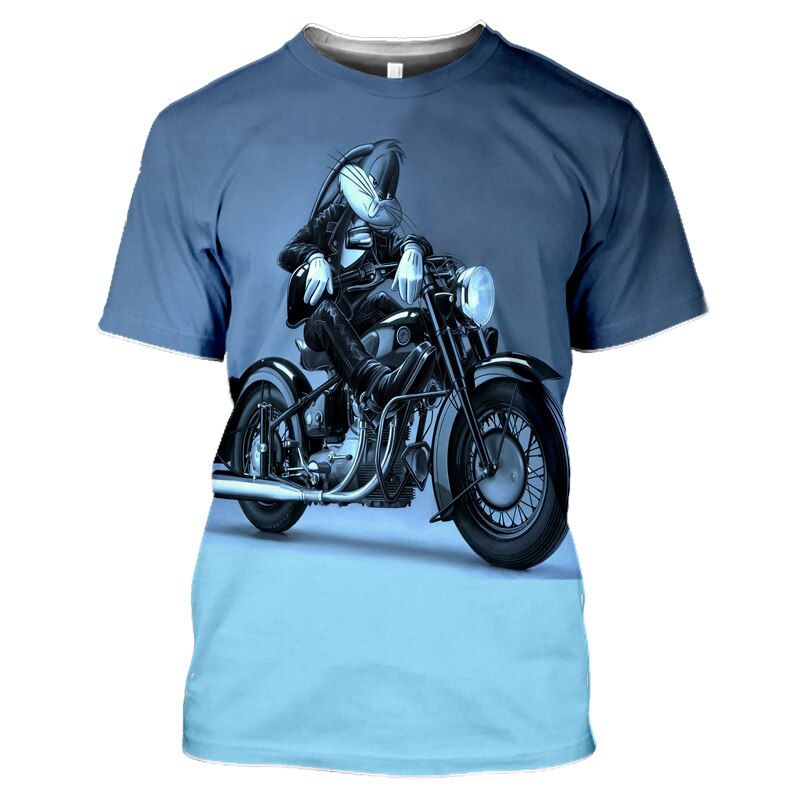 Summer men's t-shirt 3d printing cute anime bunny t-shirt boys and girls fashion casual cartoon tops