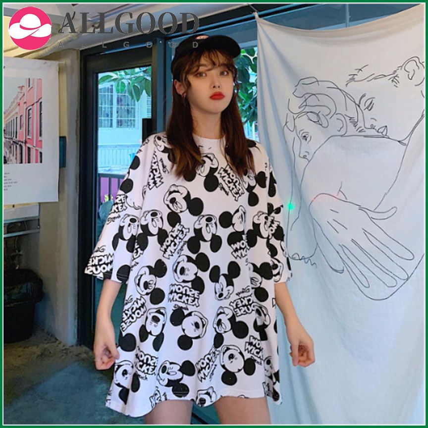 Disney Mickey Printing Tshirt Tops Summer casual oversized Women T-shirts Ulzzang Streetwear Harajuku short sleeve tshirt