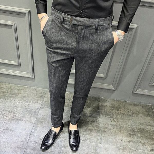 2021 Pantalones Hombre Spring Summer New Pants Men Korean Slim Fit Men Casual Pants Streetwear Man Trousers Men Black Gray