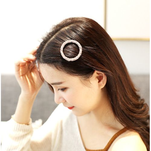 Fashionable Woman Hair Accessories Round Hair Clip Pin Crystal Women Geometric Hairband
