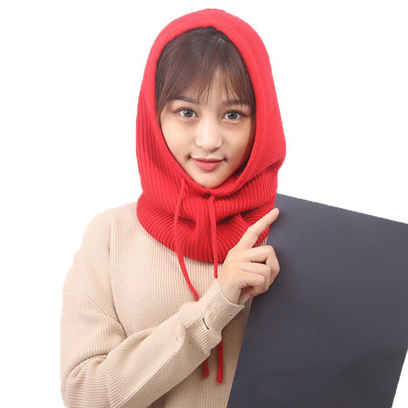 Winter  Cashmere Hat Knit Cap Hood Dual-Use Paragraph Bonnet Hood For Women Fashion Wool Warm шапка капюшон