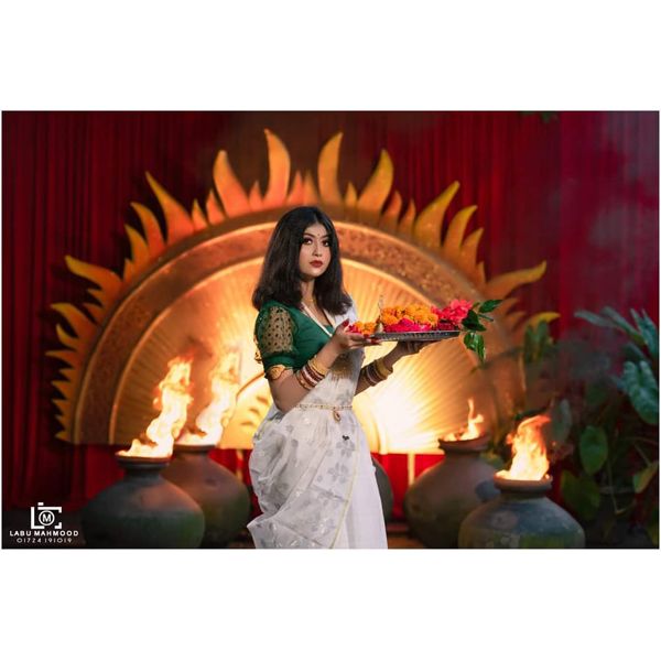 Eye Catching Design with Sparking Collection Rich Fabric White Color Heavy Weaved Work Traditional Unstitched Weightless Belpata Jamdani Sharee for Women by Mayabika
