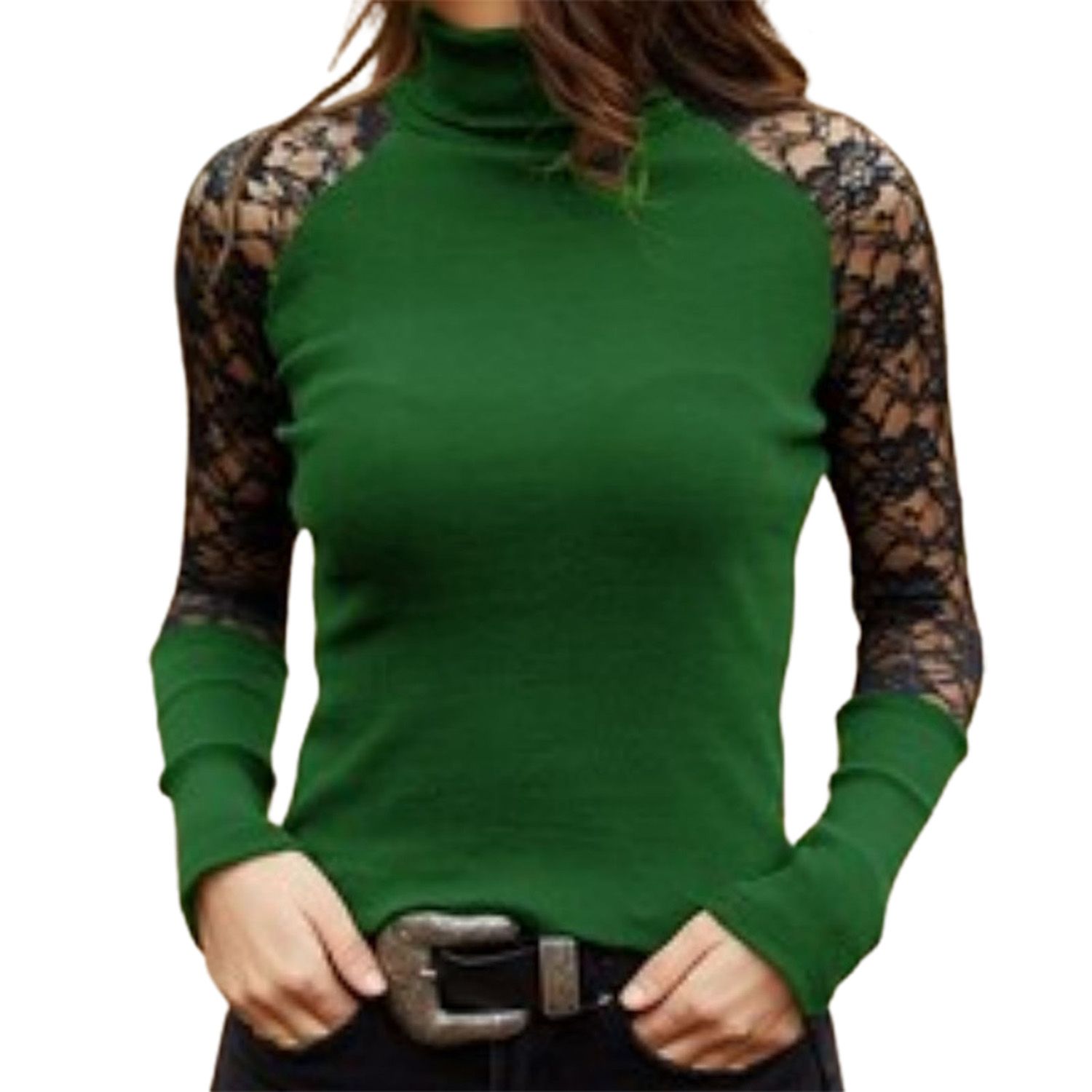 Women Blouse Le Stitching Fashion Elegant Patchwork Blouse