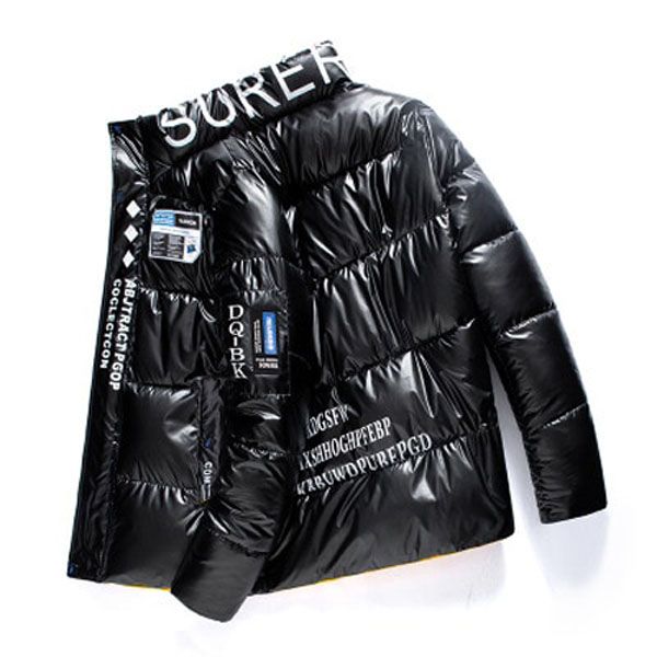 Bright Leather Winter Men Jacket Casual Men short Parka Outwear Thicken Warm Male Zipper Jackets Windproof Outwear Plus size