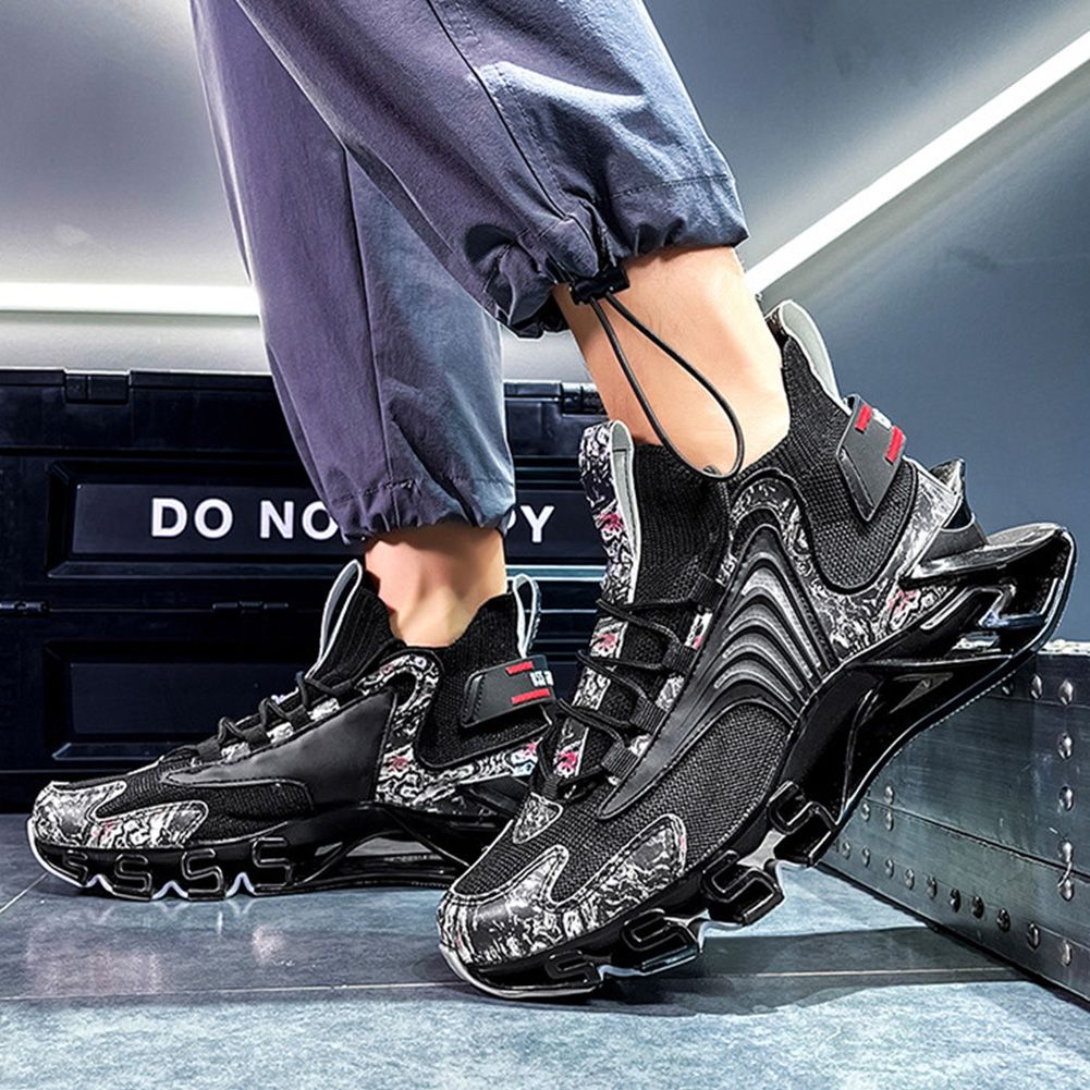 Men's shoes autumn breathable thin section mesh running blade shoes all-match trendy shoes 2021 new flying woven sports shoes men