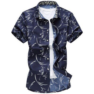 Plus Size 5XL 6XL 7XL 2020 Summer New Men Shirt  Casual Print Short Sleeve Shirt Hawaii Shirt Male Brand Clothing