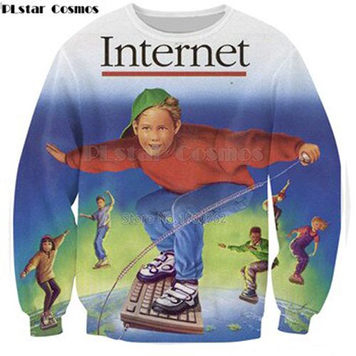 PLstar Cosmos sweatshirt style fashion hoodies harajuku Internet Crewneck Sweatshirt  long sleeve crewneck tops