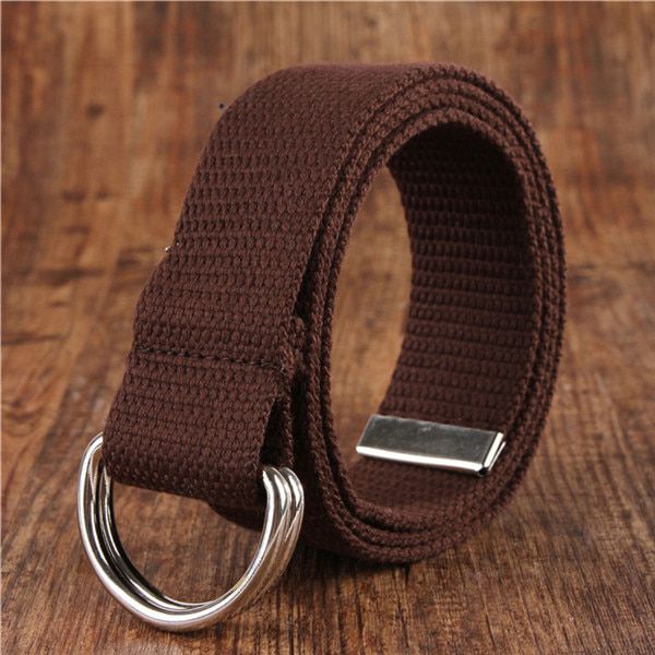 2018 new trend double ring canvas soild color belt young and energetic Suitable for adult men and women Woven Waistbands belts
