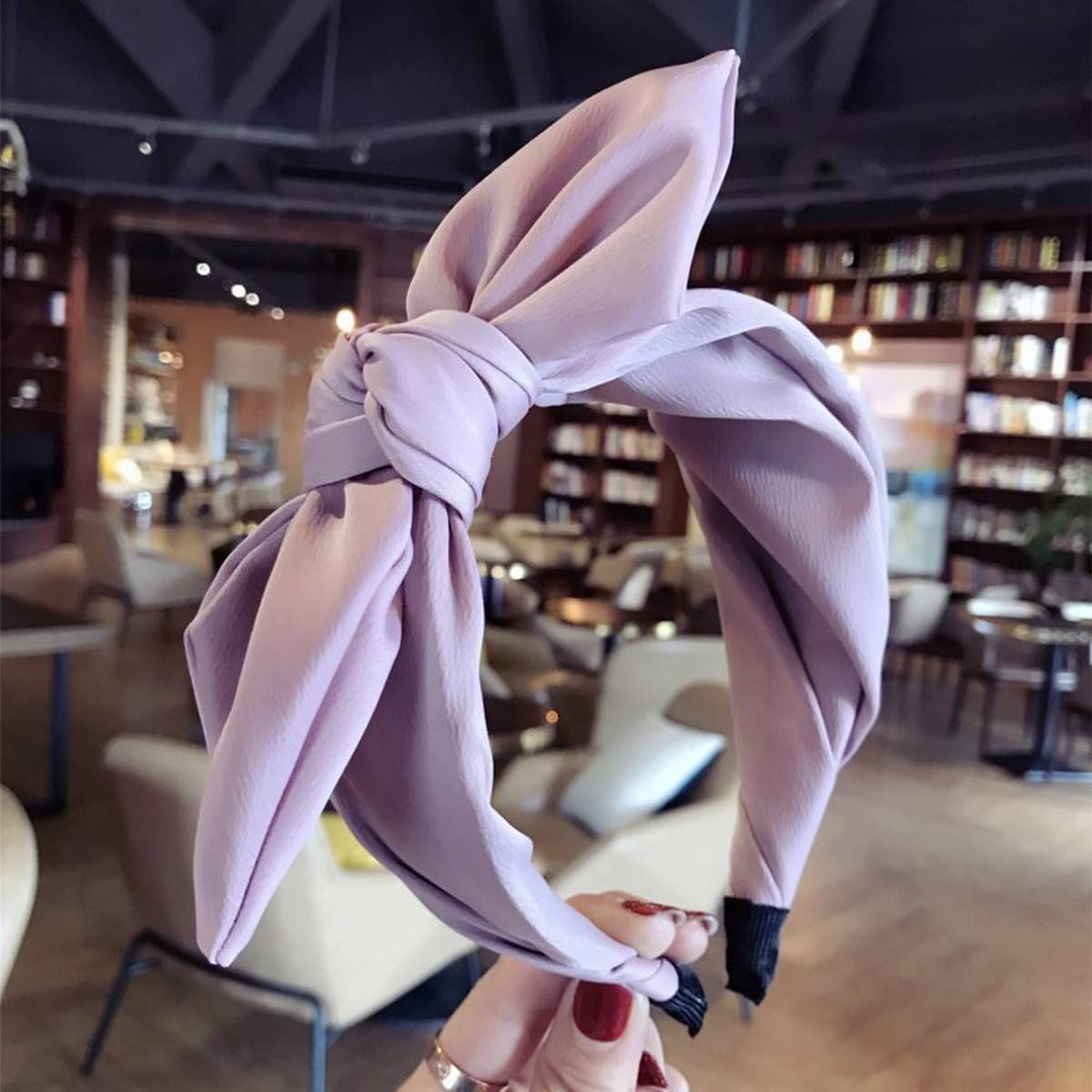 【BestGO】1Pc Korean Bow Wideneck ted Headband Fabric Solid Color Hairband Hair Hoop  Simple Head Hoop Hair Accessory Headress