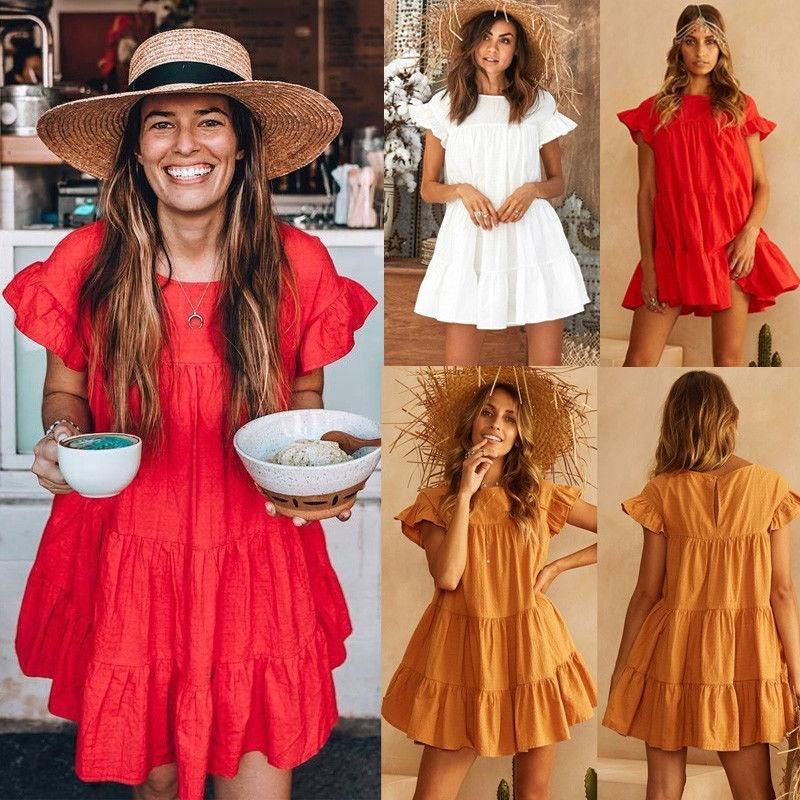 NEW Women Summer Casual Sleeveless Evening Party Cocktail Beach Short Mini Dress