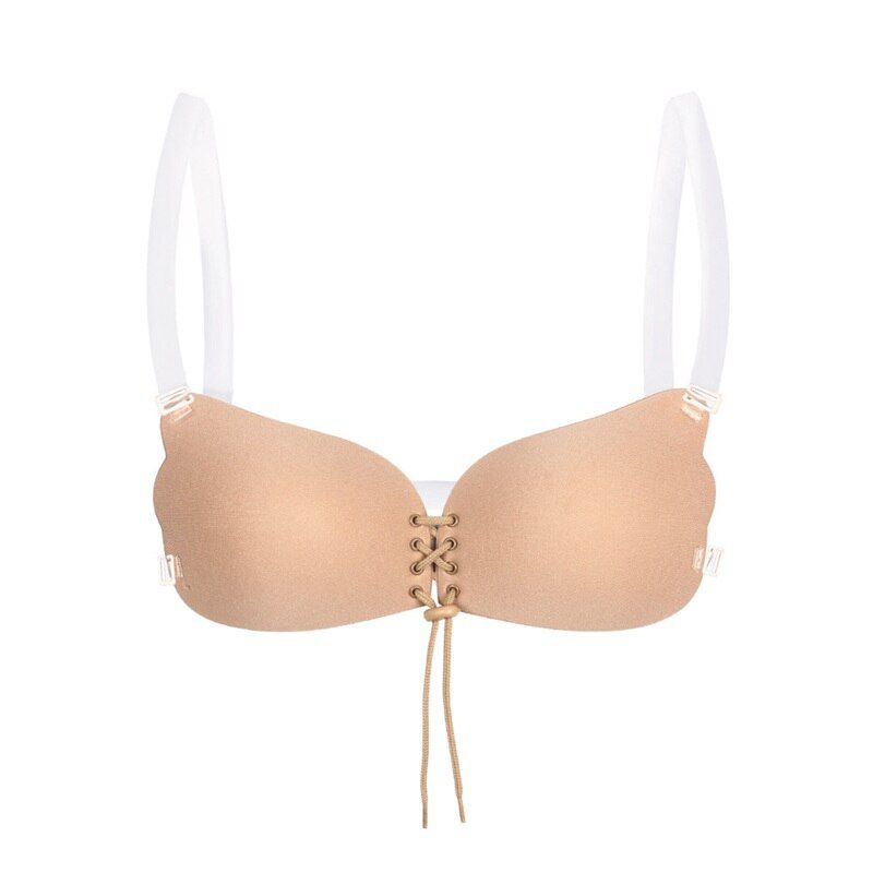 Push Up Bra Silicone Bra Magic Bra with Transparent Straps Bralette Lingerie Top Plus Size Backless Fly Wedding Bra Plus Size F