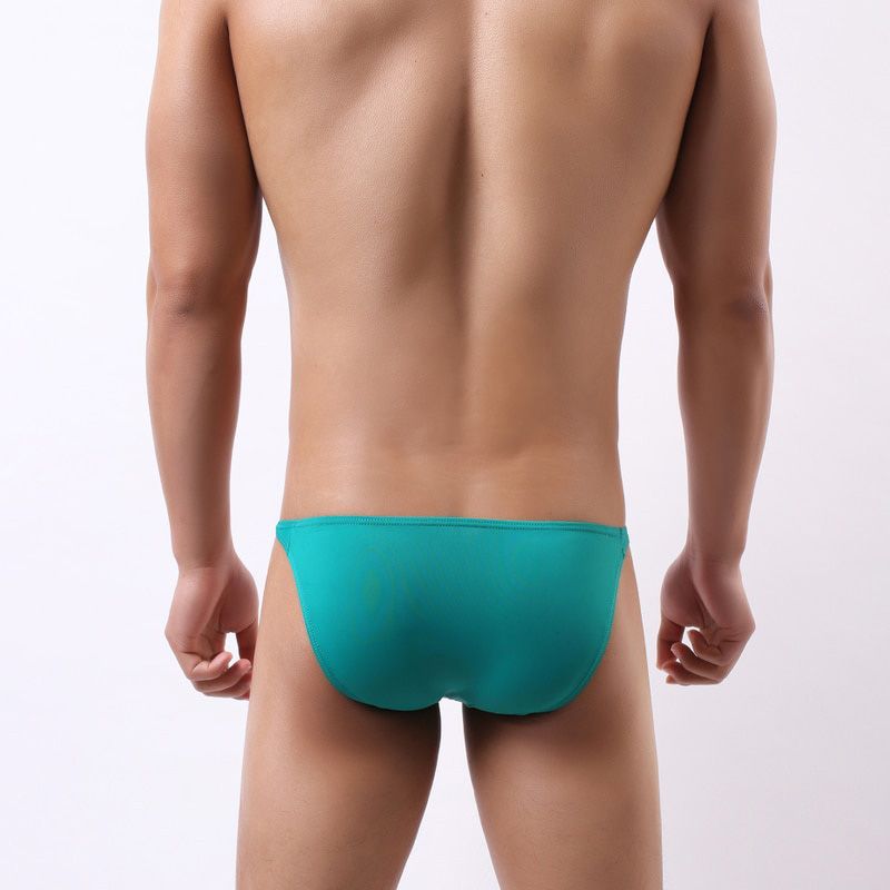 Men's Sexy Front Convex Men's Briefs Comfortable Breathable Underpants Man Hot Hips Up Transparent Briefs HT027-1
