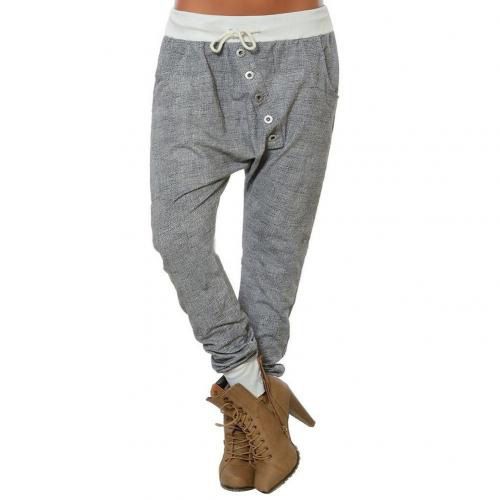 Hipsters Women Loose Solid Color Harem Pants Bloomers Drawstring Baggy Trousers Women Loose Harem Pants Bloomers Baggy Trousers