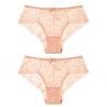 2Pcs Women y Solid Color Floral Le See Throughd Rise Briefs Underwear