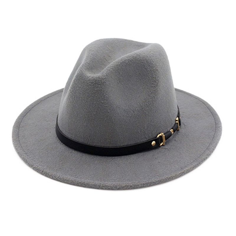 Winter Fashion Wool Fedora Hat For Women Chapeau Black Hats For Men simple Wide Brim Autumn Female caps Fashion Top Jazz Cap