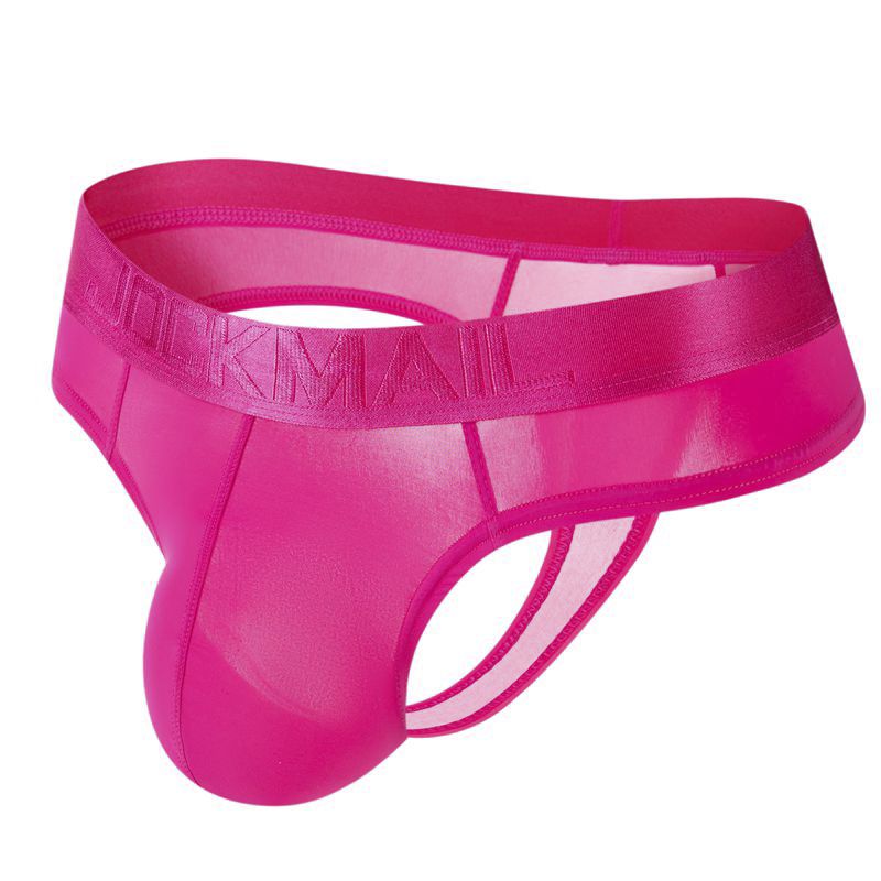 JOCKMAIL Low Waist Transparent ice silk Ultra-thin Sexy men  Pouch GayG-Strings & Thongs Mens