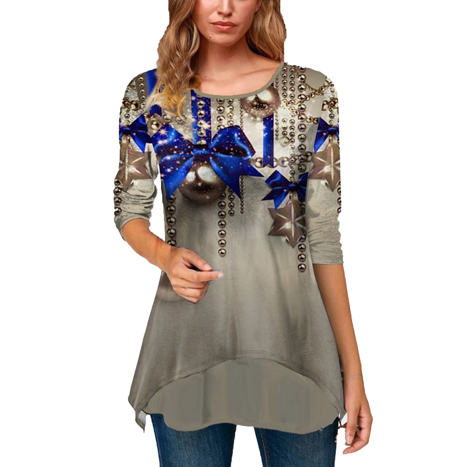 Women Christmas Tops Soft Fine Stitching Christmas Pullovers