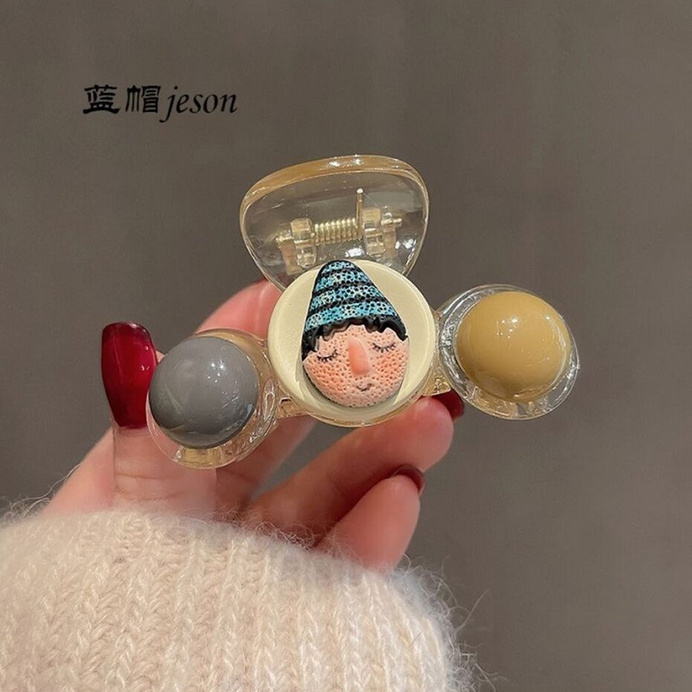 Yfashion Hair Clip Cute Cartoon Character Pendant Sweet Hairpin Non-slip Clip Headdress color