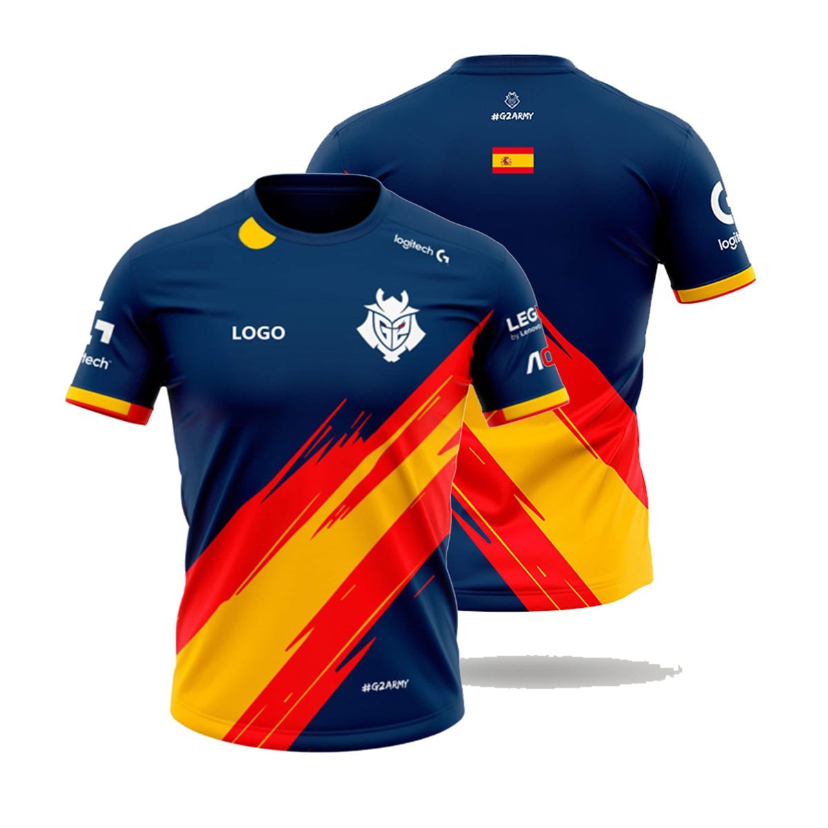 G2 Spain Team Jersey G2 E-Sports Supporter T-Shirt League Of LegeGame G2 E-Sports Team Uniform Jersey Can Be Customized Top