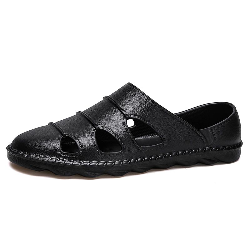 Men's Sandals Light Slip-on Jelly Shoes Slippers Men Breathable Non-Slip Beach Soft Bottom Closed Toe Shoes Water Footwear Flats