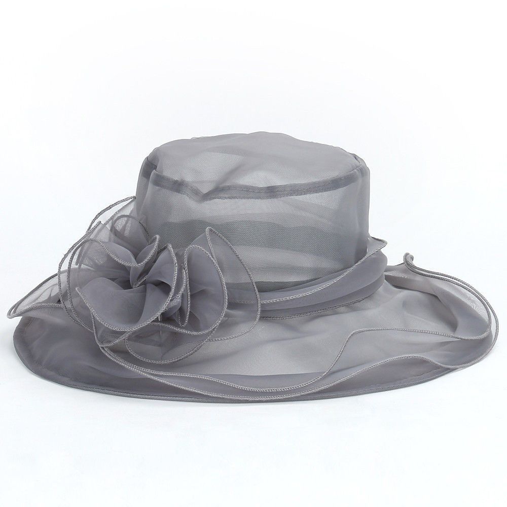 Wedding Hat for Women Kentucky Derby and headgear Church Organza Purple Hats