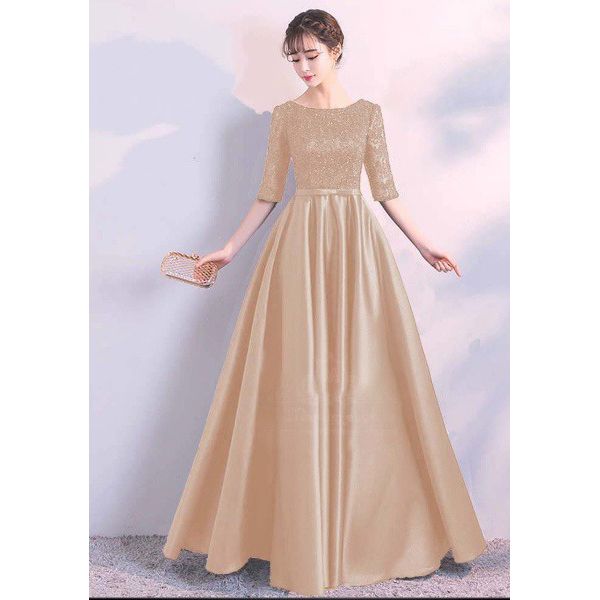 Latest Glamour Long Dresses Silk Fabric China Embroidery Work Gown for Woman-8