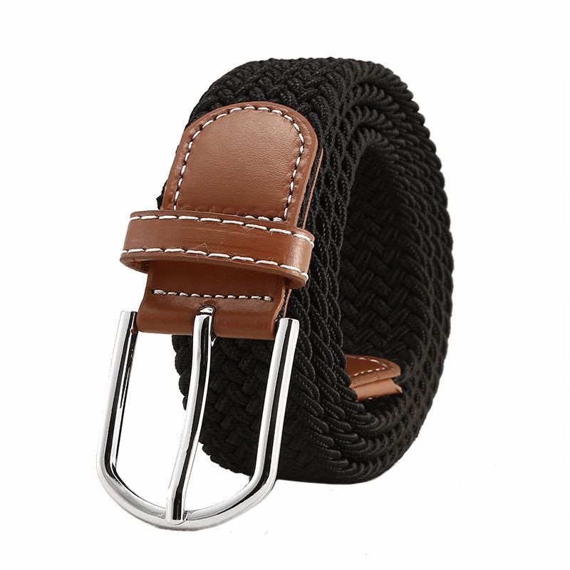 Loldeal 3.6x125cm Student Youth Casual Belt Korean Style Canvas Men's And Women's Woven Belt Without Punching Elastic Belt