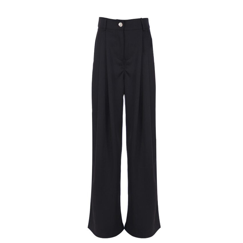 Street High Waist Wide Leg Pants Plus Size Women Solid Loose Streetwear Khaki Trousers Female Elegant Long Pants Spring