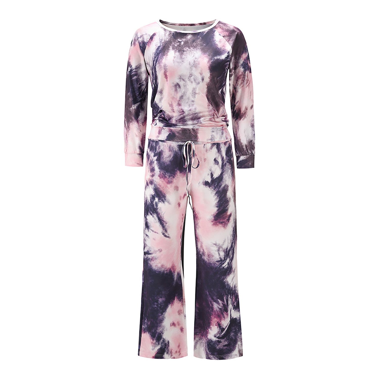 Nightgown Breathable Loose Style Clothes Two Pieces Printing Pajamas for Sleepwear