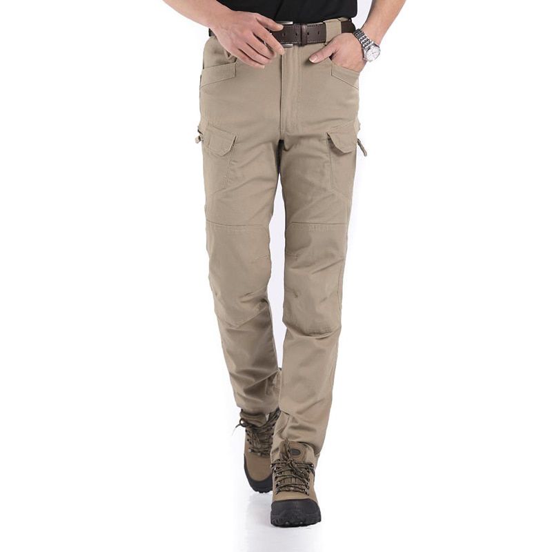 Men Trousers Solid Color  Waterproof Multi-ckets Long Pants HSJ88