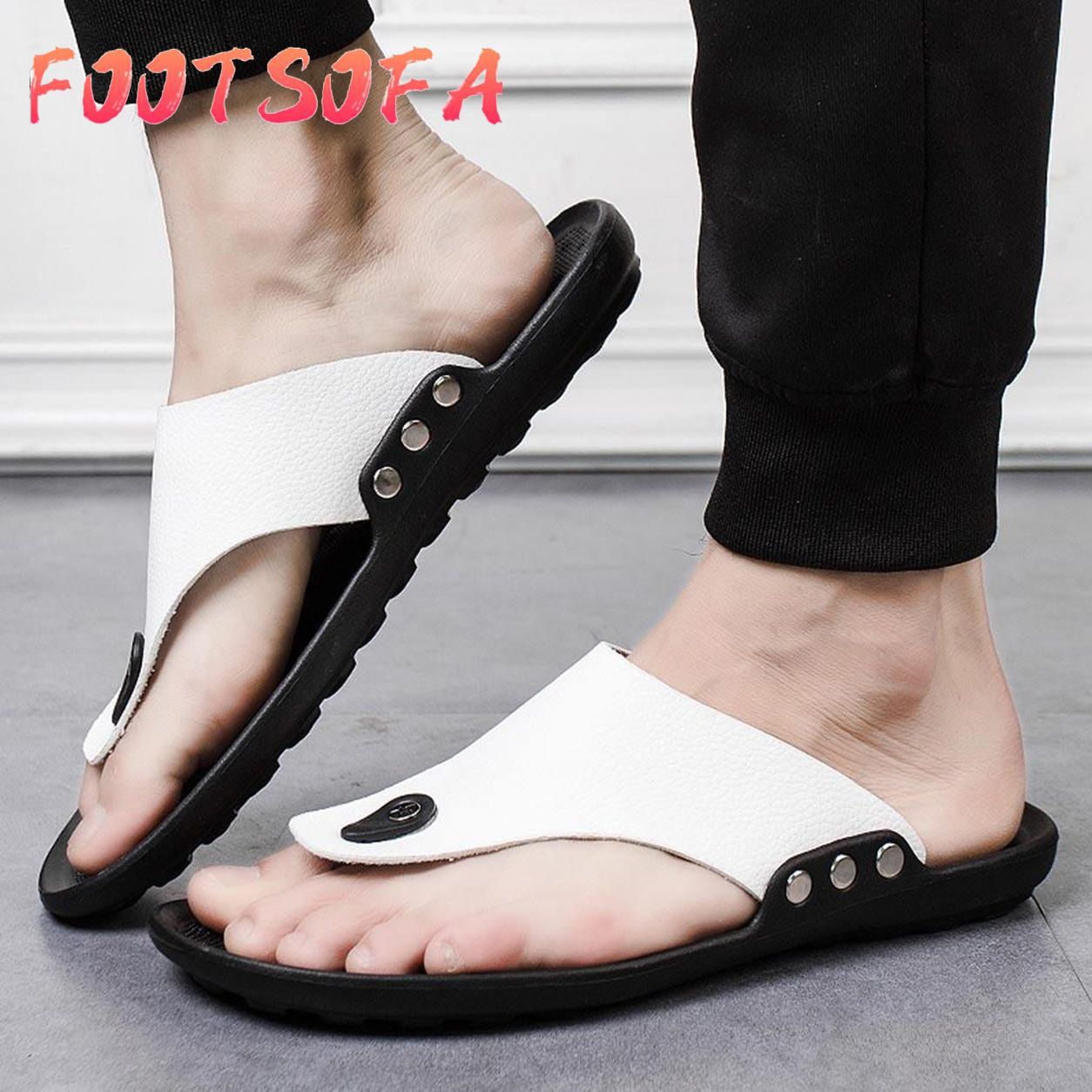 Men Summer Rome Flip Flop Beach Slipper Comfortable T-Strap Open Toe SlipperBeach slippers, bathroom slippers, indoor slippers for men ( )