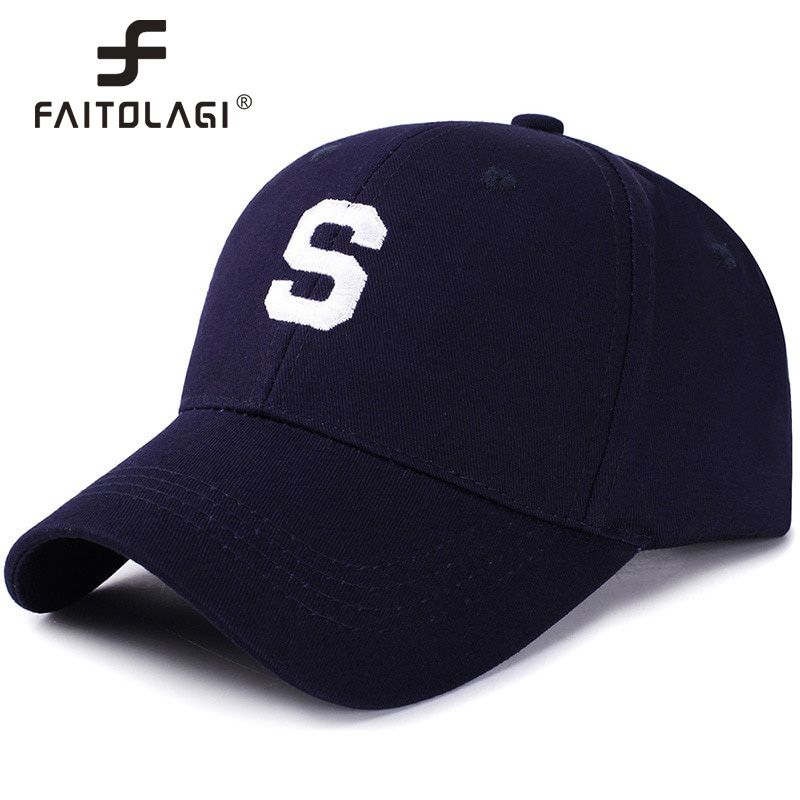 Letter S Baseball Cap Cotton Adjustable Sun Hat Unisex Embroidery Sports Summer Caps Streetwear Snapback Casual Hats Men Women