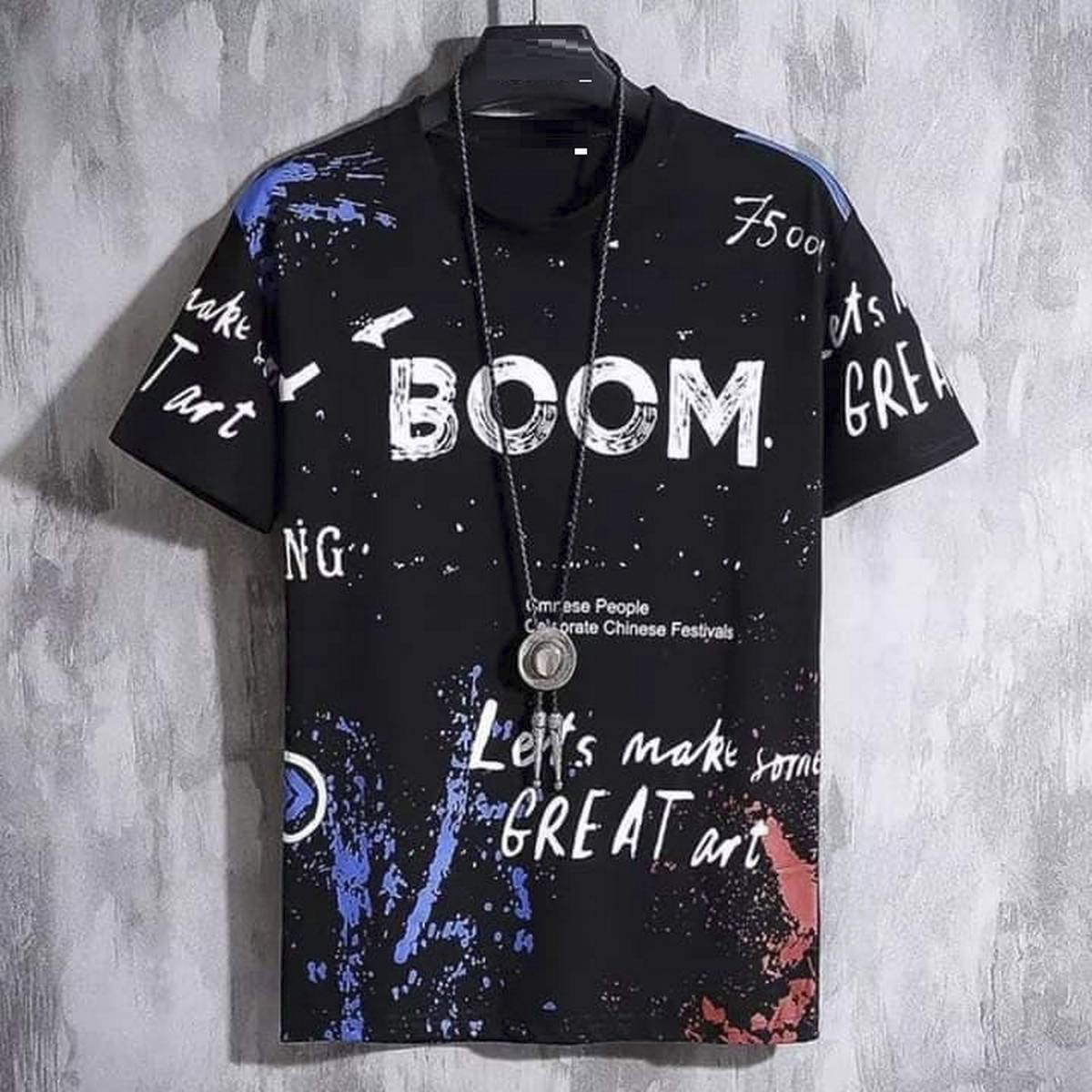 Multicolor  Cotton Half Sleeve T Shirt For Men - T Shirt For Man