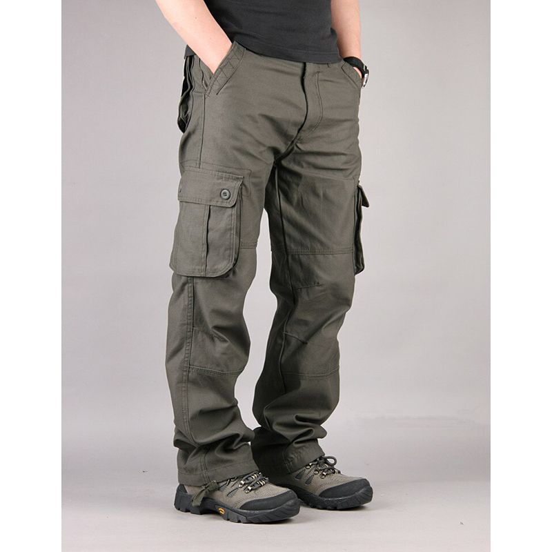 Men's Cargo Pants Casual Multickets  Tactical Pants Men Outerwear  Straight Slacks Long Trousers Men Clothes