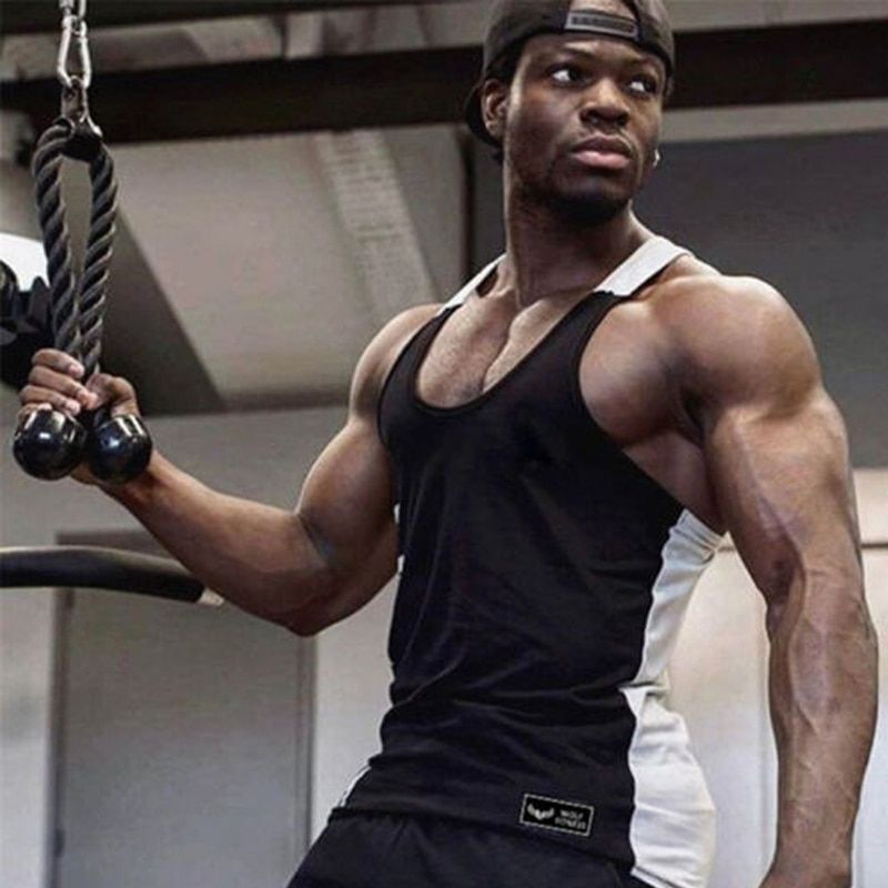 Summer New Hot Bodybuilding Fitness Singlets Muscle Vest For Men Tee basketball jersey Solid Gym Men Stringer TaTops