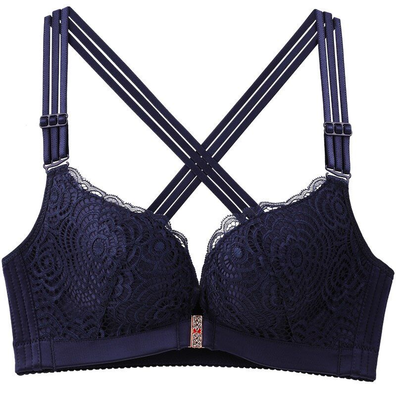 big size bra Girls in Large Underwear Fat MM 200 kg  cross strip without steel ring Front buckle bra Fertilizer and cup 120E