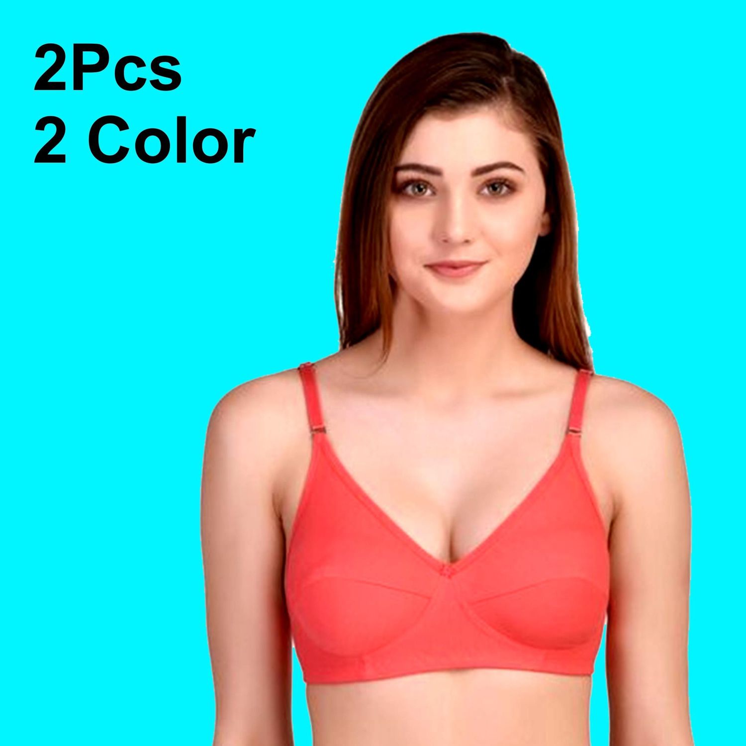 2 Pcs 2 Color Premium Quality China Cotton Bra Good Fitting