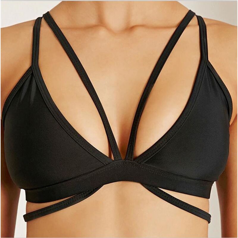TERMEZY 2019  Women  Bandage Bras Lingerie Hollow Out Halter Bralette Women Push Up Bra  Underwear Brassiere