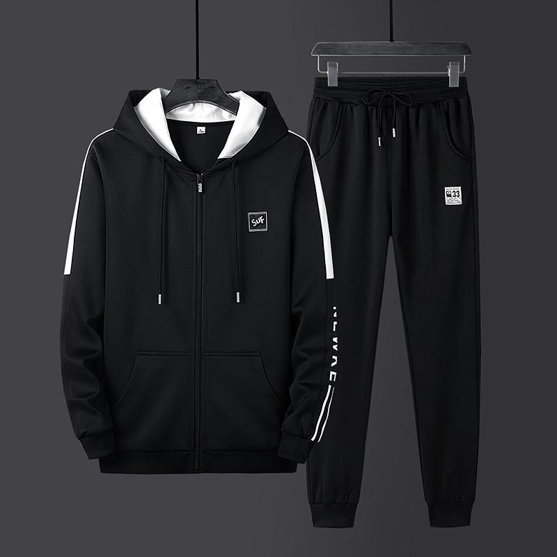 Men Casual Jackets + Pants Sports sets Fashion hoodies M-4XL
