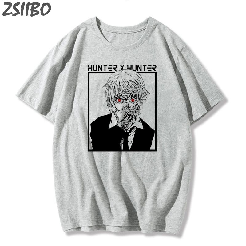 Unique Hunter X Hunter Kurapika Men's T shirt Killua Zoldyck Print Harajuku Tshirt Uni Short Sleeve Anime T-shirt Male Casual