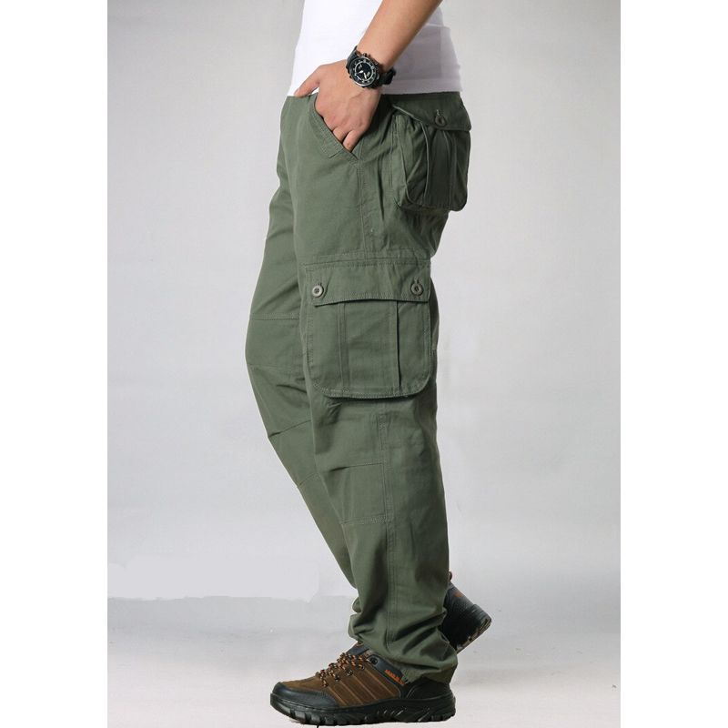 Men's Cargo Pants Casual Multi Pockets Military Tactical Pants Male Outwear Loose Straight slacks Long Trousers Plus size 29-