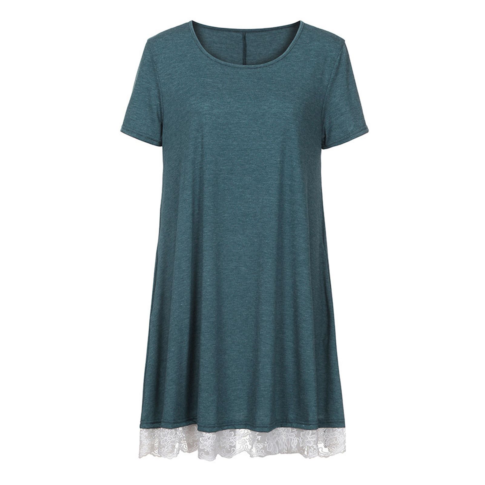 Dress Flower Embroidery Le Patchwork Short Sleeve Summer Dress