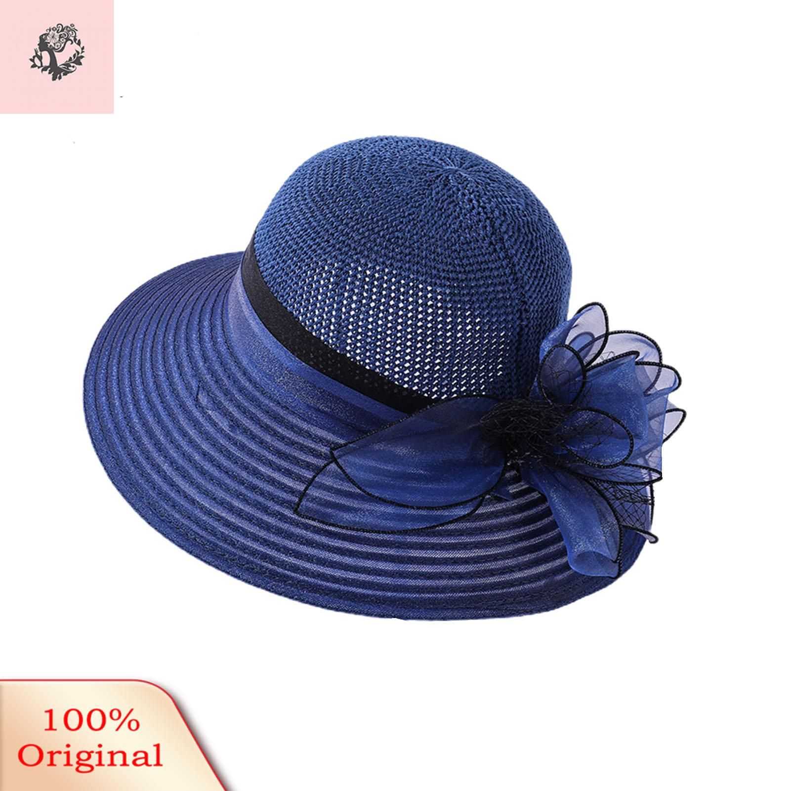 Sunnyheart Lady Party Cap Lightweight Big Brim Anti-UV Women Banquet Hat