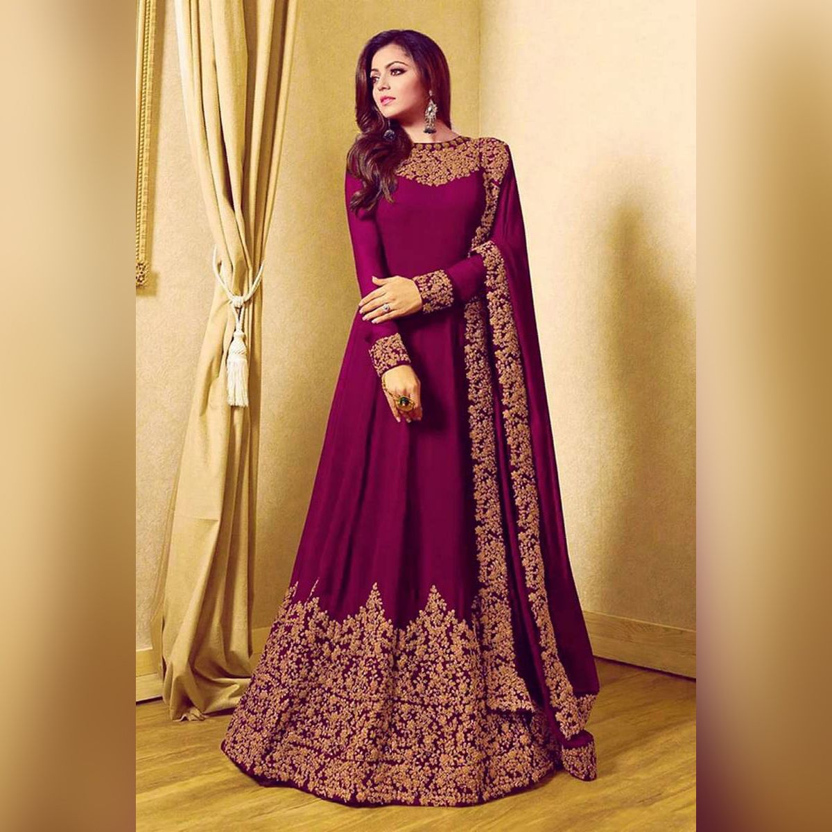 New Collection Unstitched Georgette embroidery work Free Size Exclusive Designer Salwar Kameez Three Piece For women