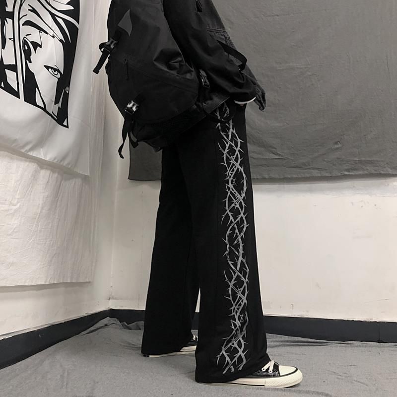 Wide Pants Jnese Men Harajuku Streetwear Casual Pants Man Trousers Hop Loose Sport Gray Sweatpants Skateboard Pants
