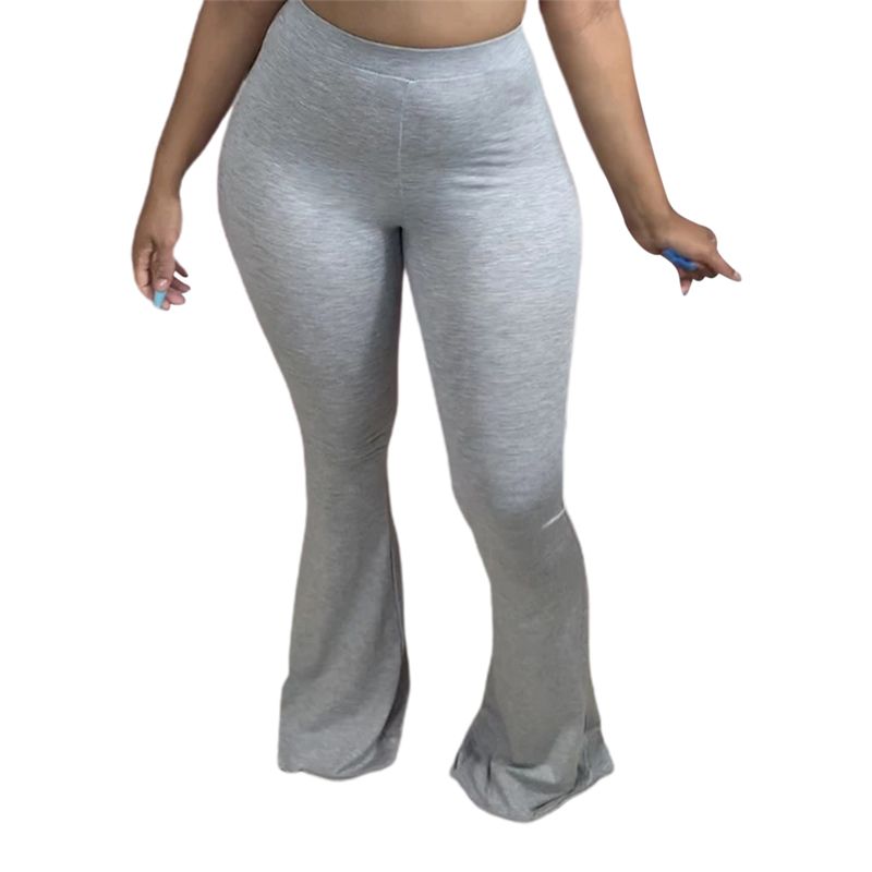 Women Fashion Solid Color Flared Pants Stylish Solid Color Bodycon Trousers for Women Ladies